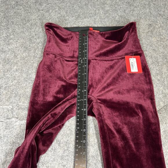 SPANX Velvet leggings Women's Small Rich Burgundy Pull On High Waist stretch - Picture 8 of 9